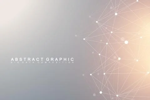 Geometric graphic background molecule and communication. Big data complex with Illustrazione stock