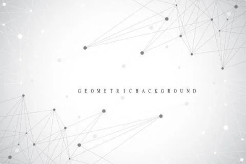 Geometric graphic background molecule and communication. Big data complex with Illustrazione stock