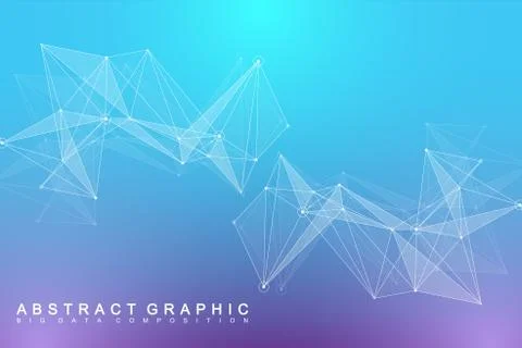 Geometric graphic background molecule and communication. Big data complex with Illustrazione stock