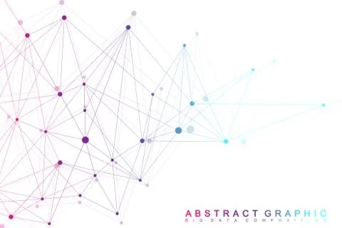 Geometric graphic background molecule and communication. Big data complex with Stock Illustration