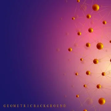 Geometric graphic background molecule and communication. Big data complex with Illustrazione stock