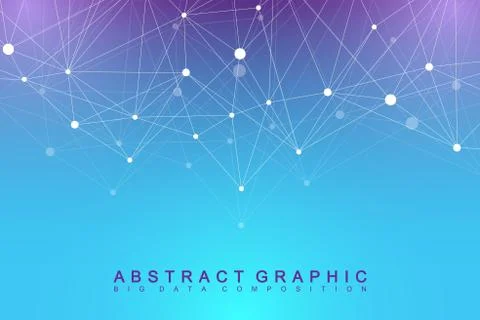 Geometric graphic background molecule and communication. Big data complex with Stock Illustration
