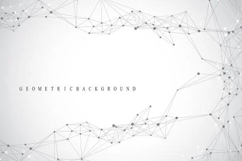 Geometric graphic background molecule and communication. Big data complex with Illustrazione stock