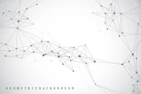 Geometric graphic background molecule and communication. Big data complex with 스톡 일러스트