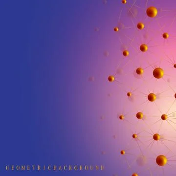 Geometric graphic background molecule and communication. Big data complex with Illustrazione stock