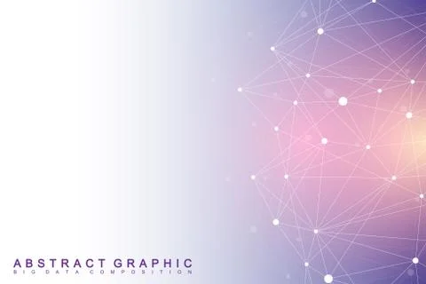 Geometric graphic background molecule and communication. Big data complex with Stock Illustration