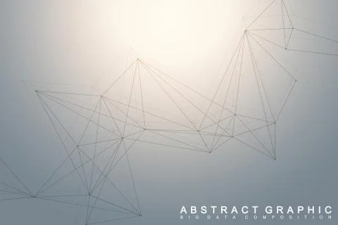 Geometric graphic background molecule and communication. Big data complex with Stock Illustration