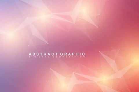 Geometric graphic background molecule and communication. Big data complex with Illustrazione stock
