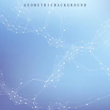 Geometric graphic background molecule and communication. Big data complex with Stock Illustration