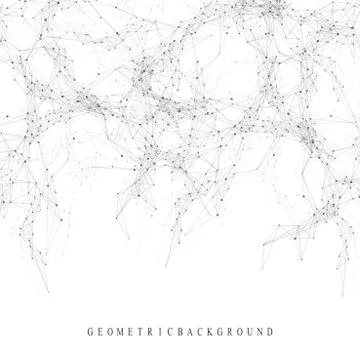 Geometric graphic background molecule and communication. Big data complex with Stock Illustration