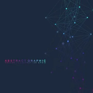 Geometric graphic background molecule and communication. Big data complex with イラスト素材
