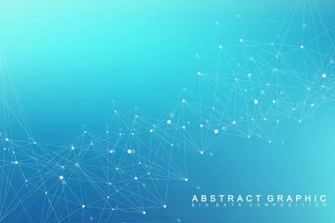 Geometric graphic background molecule and communication. Big data complex with Illustrazione stock
