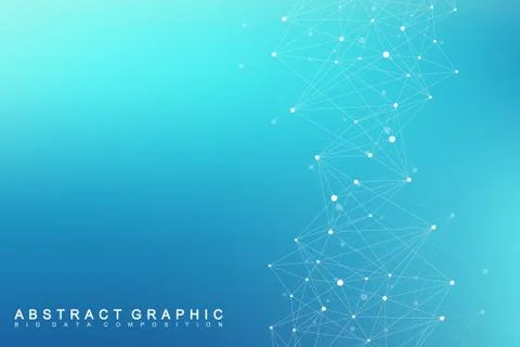 Geometric graphic background molecule and communication. Big data complex with Stock Illustration