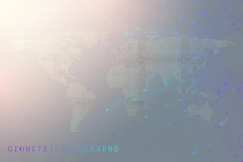 Geometric graphic background molecule and communication. Big data complex with Illustrazione stock