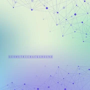 Geometric graphic background molecule and communication. Big data complex with Illustrazione stock