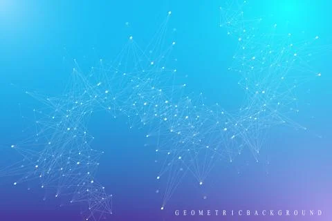 Geometric graphic background molecule and communication. Big data complex with Stock Illustration