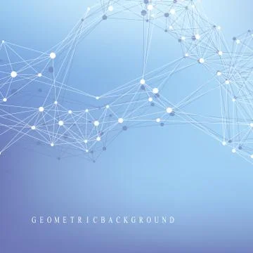 Geometric graphic background molecule and communication. Big data complex with Illustrazione stock