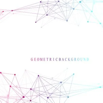 Geometric graphic background molecule and communication. Big data complex with Illustrazione stock