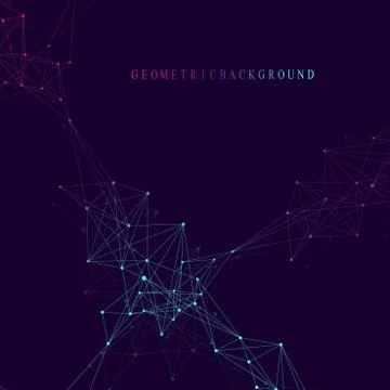 Geometric graphic background molecule and communication. Big data complex with Stockillustratie