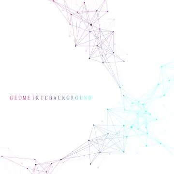 Geometric graphic background molecule and communication. Big data complex with Stock Illustration