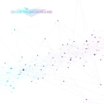 Geometric graphic background molecule and communication. Big data complex with Illustrazione stock