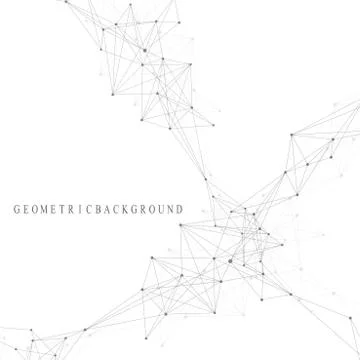 Geometric graphic background molecule and communication. Big data complex with Illustrazione stock