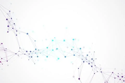 Geometric graphic background molecule and communication. Big data complex with Illustrazione stock