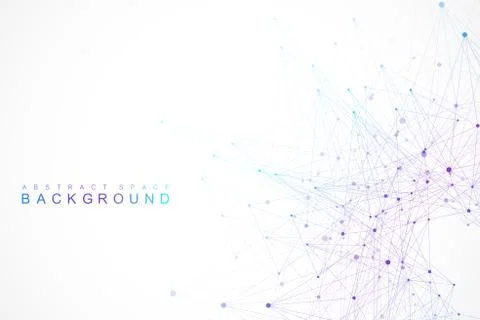 Geometric graphic background molecule and communication. Big data complex with Illustrazione stock