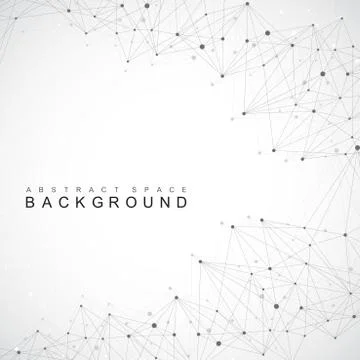 Geometric graphic background molecule and communication. Big data complex with Illustrazione stock