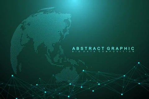 Geometric graphic background molecule and communication. Big data complex with Illustrazione stock