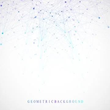 Geometric graphic background molecule and communication. Big data complex with 스톡 일러스트
