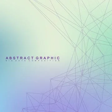 Geometric graphic background molecule and communication. Big data complex with Stock Illustration