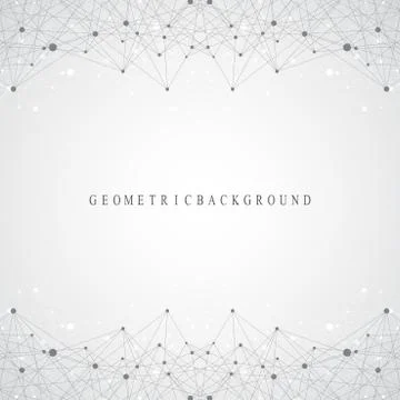 Geometric graphic background molecule and communication. Big data complex with Stock Illustration