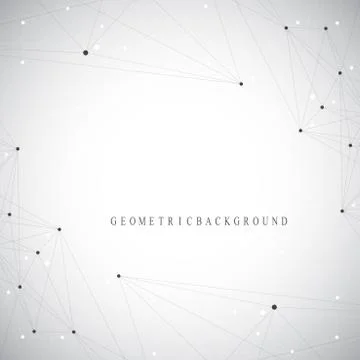 Geometric graphic background molecule and communication. Big data complex with Stock Illustration