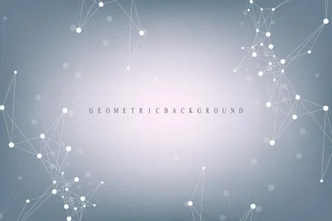 Geometric graphic background molecule and communication. Big data complex with Illustrazione stock