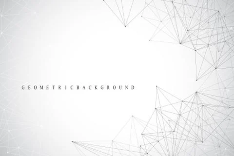 Geometric graphic background molecule and communication. Big data complex with Stock Illustration