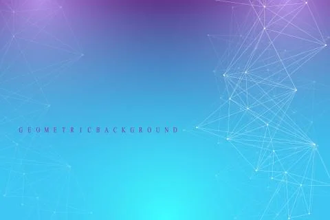 Geometric graphic background molecule and communication. Big data complex with Stock Illustration