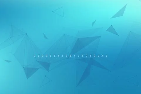 Geometric graphic background molecule and communication. Big data complex with Stock Illustration