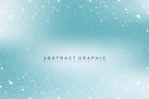 Geometric graphic background molecule and communication. Big data complex with Illustrazione stock
