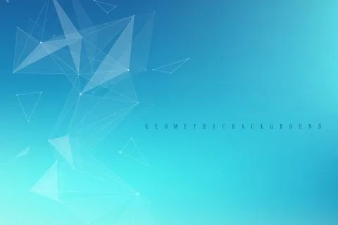 Geometric graphic background molecule and communication. Big data complex with Stock Illustration