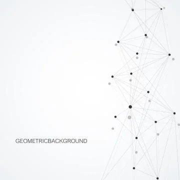 Geometric graphic background molecule and communication. Big data complex with Illustrazione stock