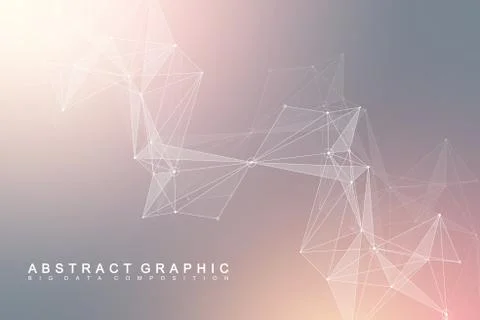 Geometric graphic background molecule and communication. Big data complex with Illustrazione stock