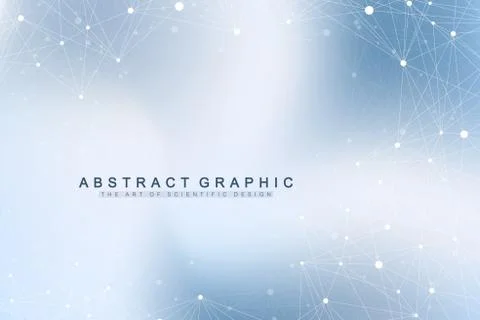 Geometric graphic background molecule and communication. Big data complex with Illustrazione stock