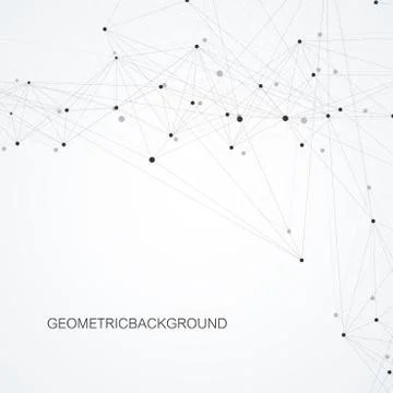 Geometric graphic background molecule and communication. Big data complex with Stock Illustration