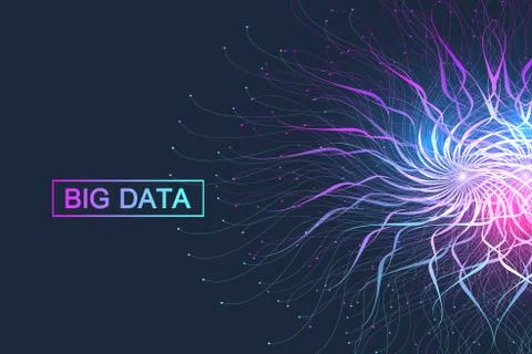 Geometric graphic background molecule and communication. Big data complex with Illustrazione stock