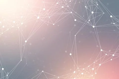 Geometric graphic background molecule and communication. Big data complex with Stock Illustration