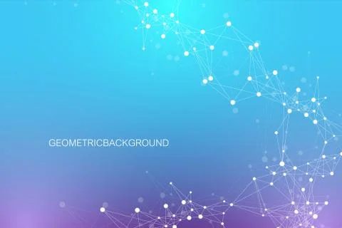 Geometric graphic background molecule and communication. Big data complex with Illustrazione stock