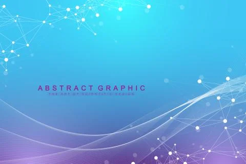 Geometric graphic background molecule and communication. Big data complex with Illustrazione stock