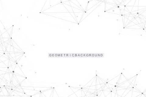 Geometric graphic background molecule and communication. Big data complex with Stock Illustration