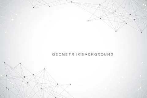 Geometric graphic background molecule and communication. Big data complex with Illustrazione stock